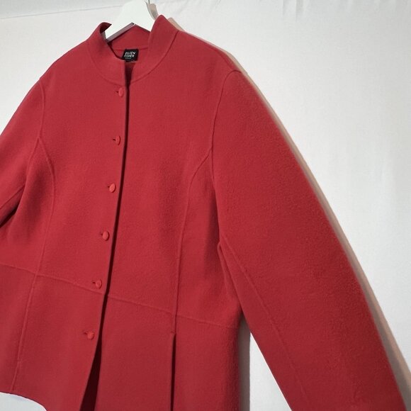 Eileen Fisher Wool Cashmere Jacket Coat Women’s Size 2X Red Buttons Pockets - Picture 7 of 10